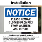 Please Remove Clothes Promptly From Washers