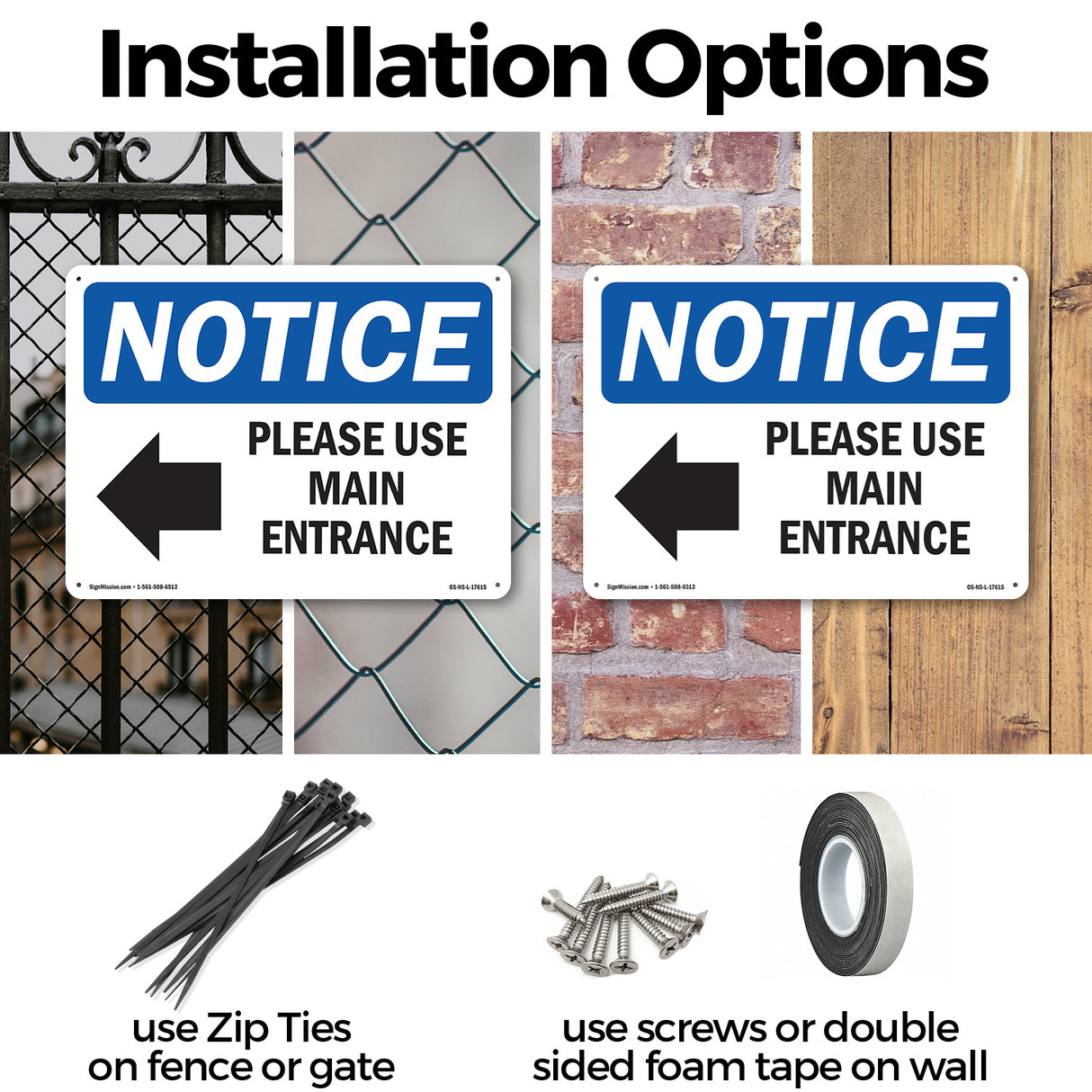 Please Use Main Entrance [Left Arrow]