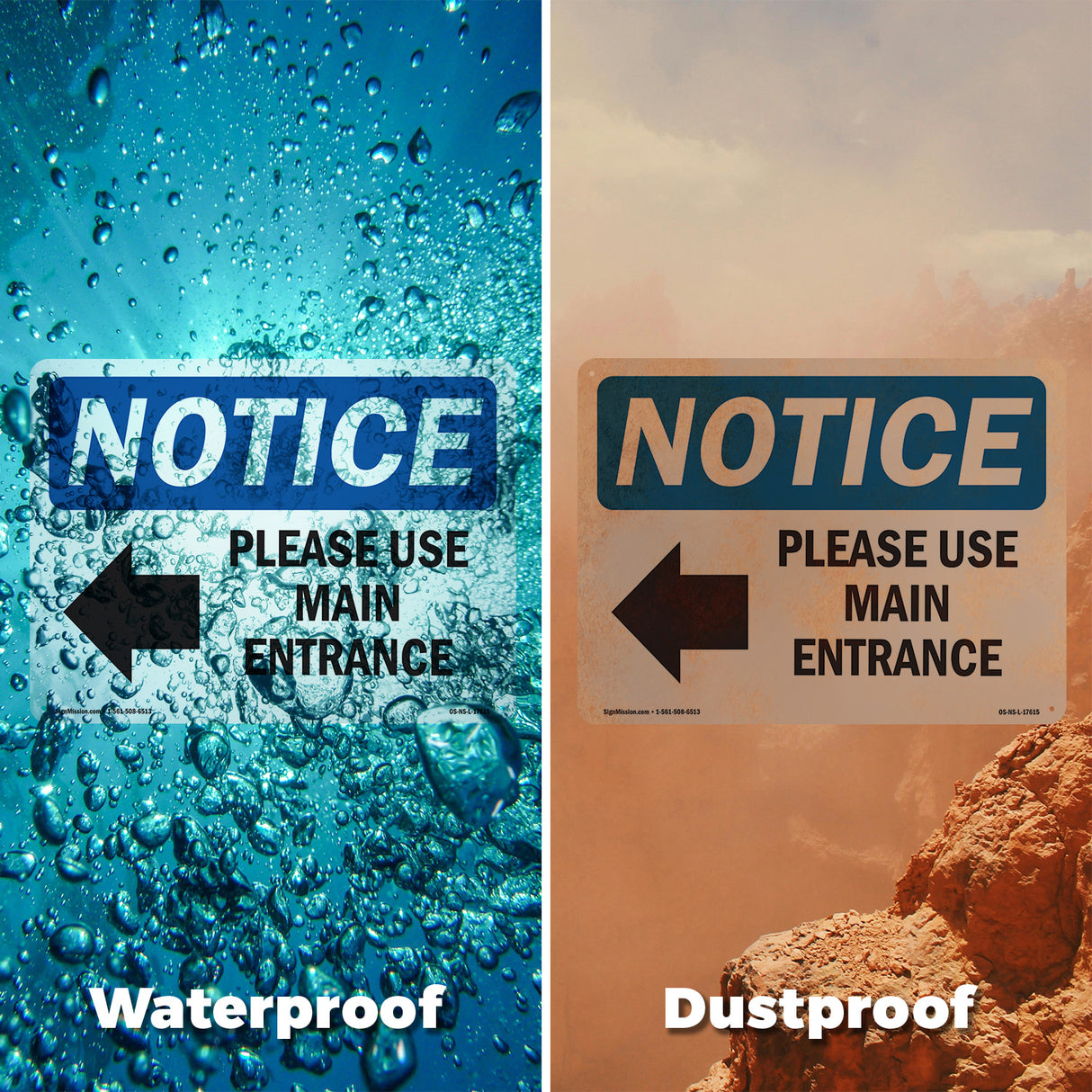 Please Use Main Entrance [Left Arrow]