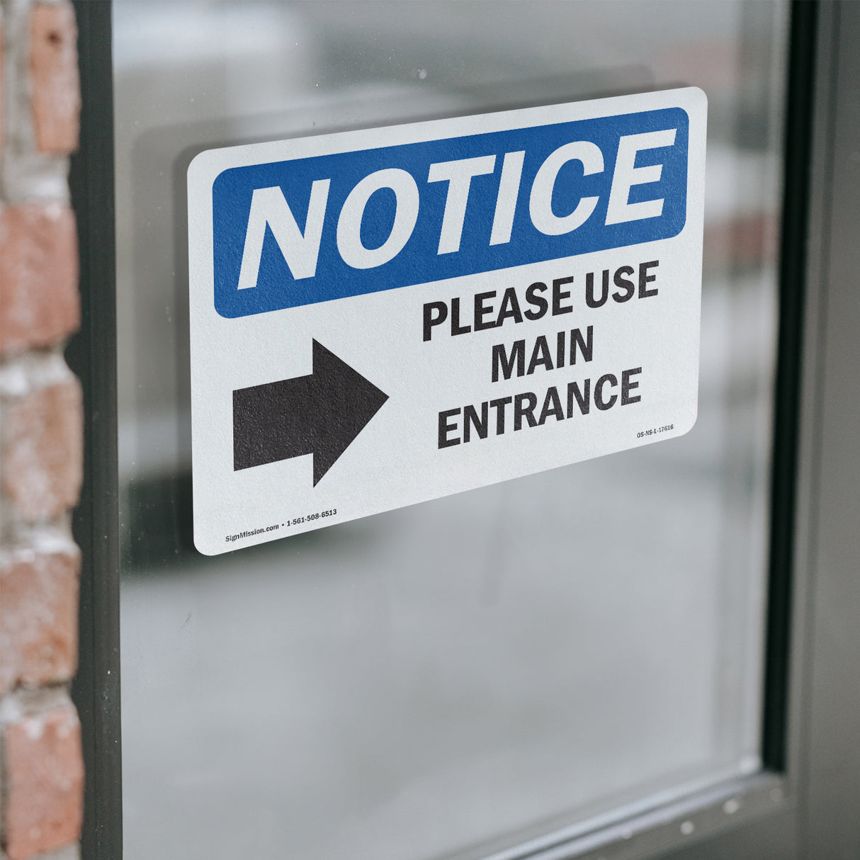 Please Use Main Entrance [Right Arrow]