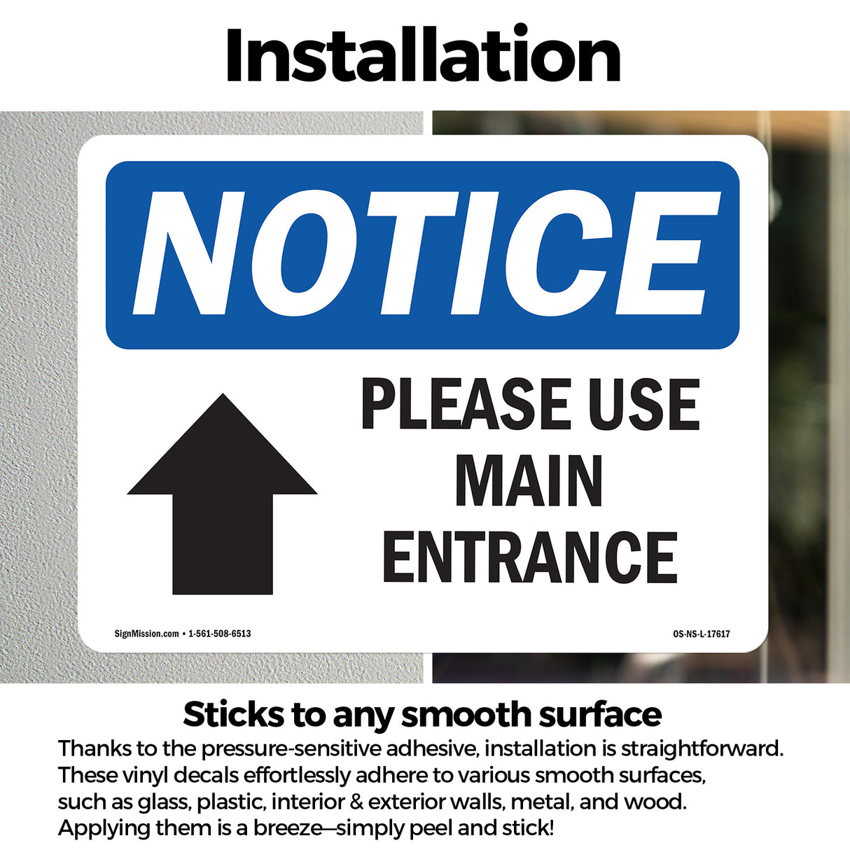 Please Use Main Entrance [Up Arrow]