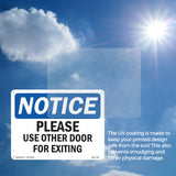 Please Use Other Door For Exiting