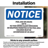 Pool & Spa Hours ____ Am To ____ Pm No Food