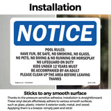 Pool Rules Have Fun, Be Safe, No Smoking,
