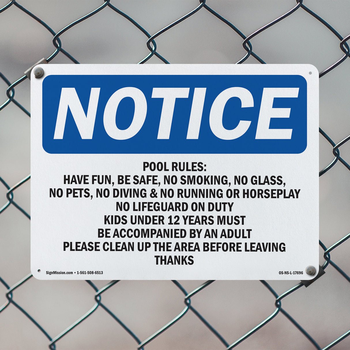 Pool Rules Have Fun, Be Safe, No Smoking,