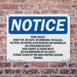 Pool Rules Have Fun, Be Safe, No Smoking,
