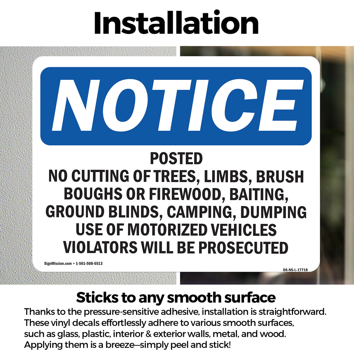 Posted No Cutting Of Trees, Limbs, Brush,