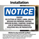 Posted No Cutting Of Trees, Limbs, Brush,