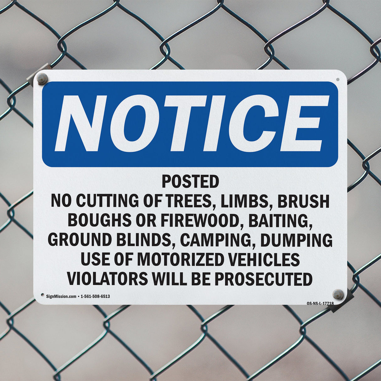 Posted No Cutting Of Trees, Limbs, Brush,