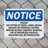 Posted No Cutting Of Trees, Limbs, Brush,