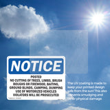 Posted No Cutting Of Trees, Limbs, Brush,