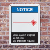 Laser Repair In Progress Do Not Enter Eye Protection Required