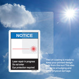 Laser Repair In Progress Do Not Enter Eye Protection Required