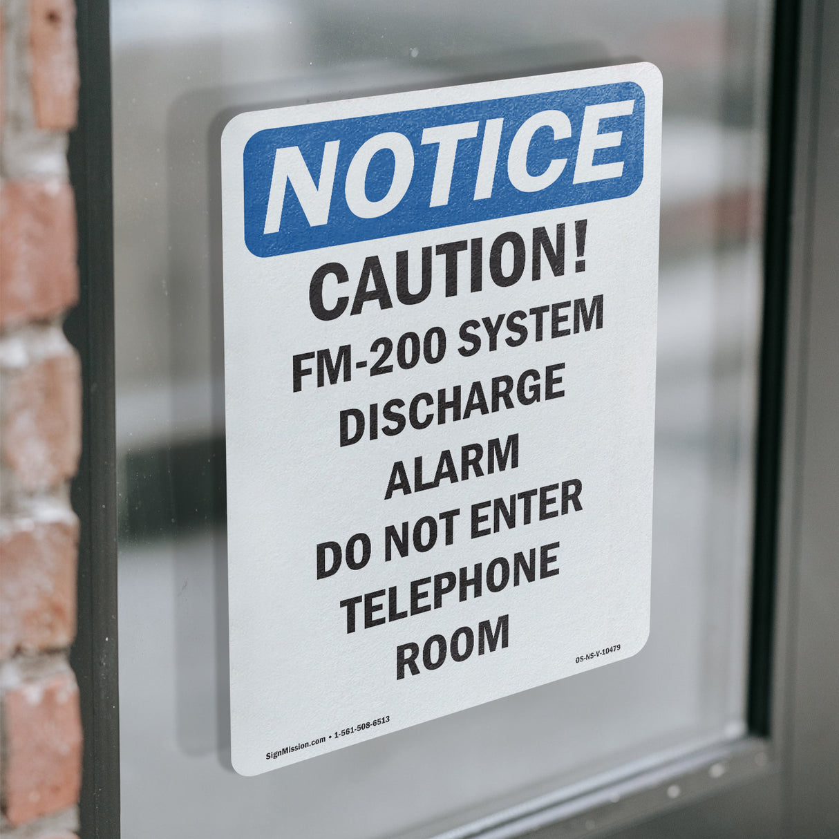 Caution FM-200 System Discharge Alarm Do Sign