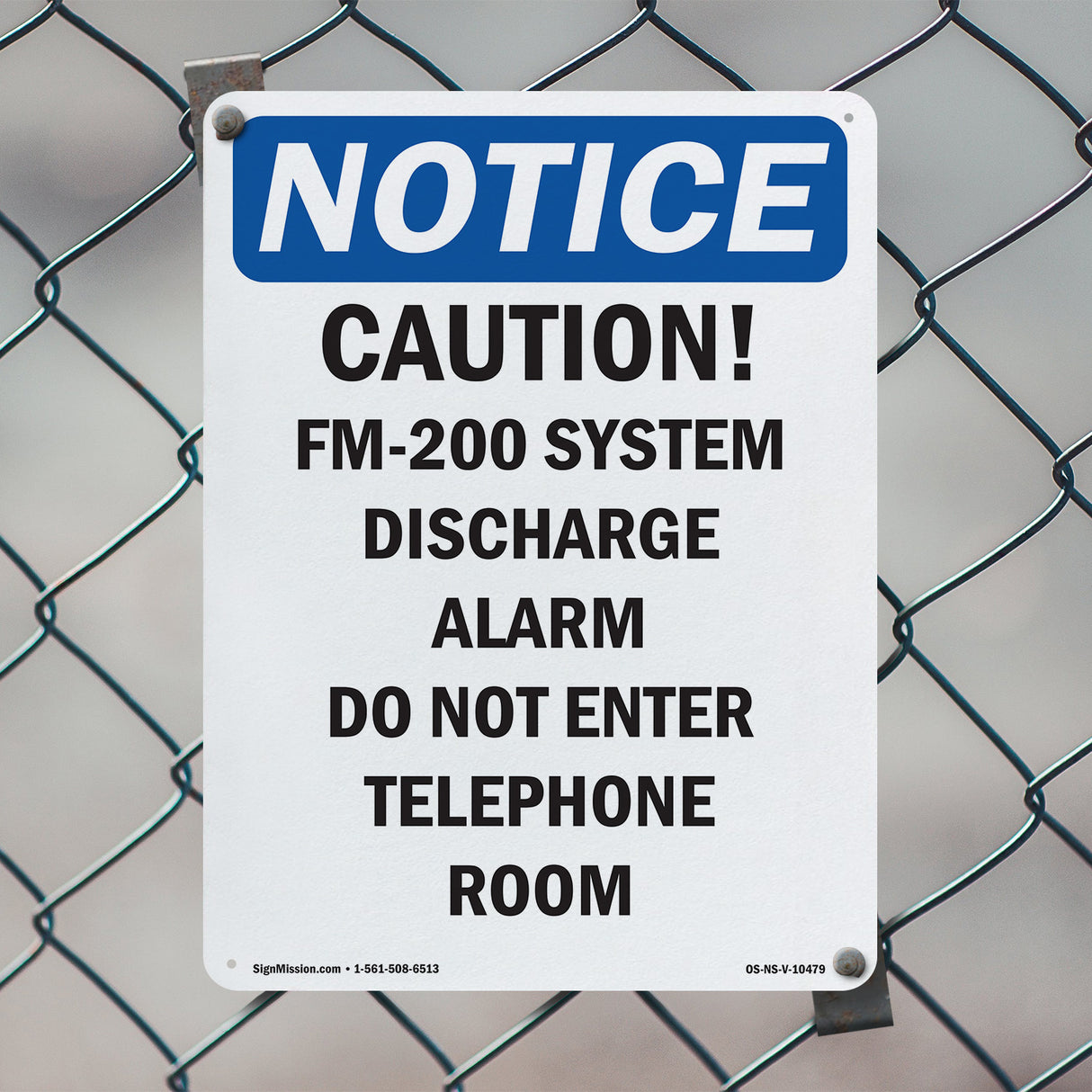 Caution FM-200 System Discharge Alarm Do Sign