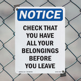 Check That You Have All Your Belongings