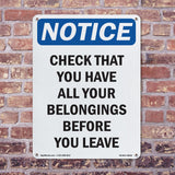 Check That You Have All Your Belongings