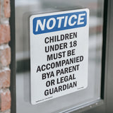 Children Under 18 Must Be Accompanied By