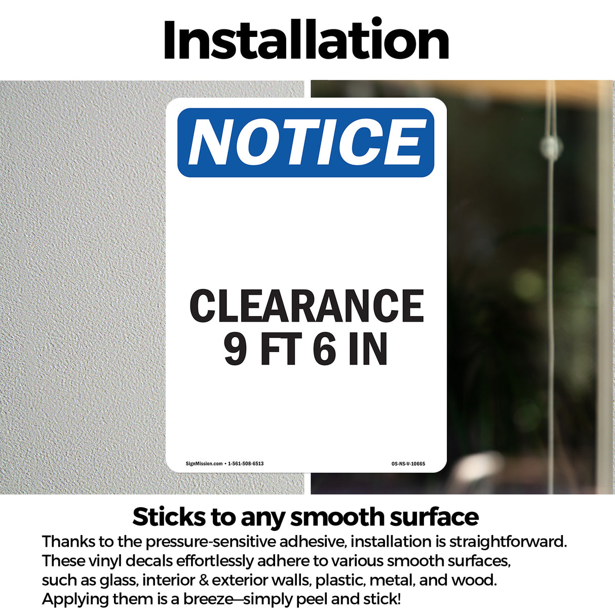 Clearance 9 Ft 6 In Sign