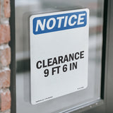 Clearance 9 Ft 6 In Sign