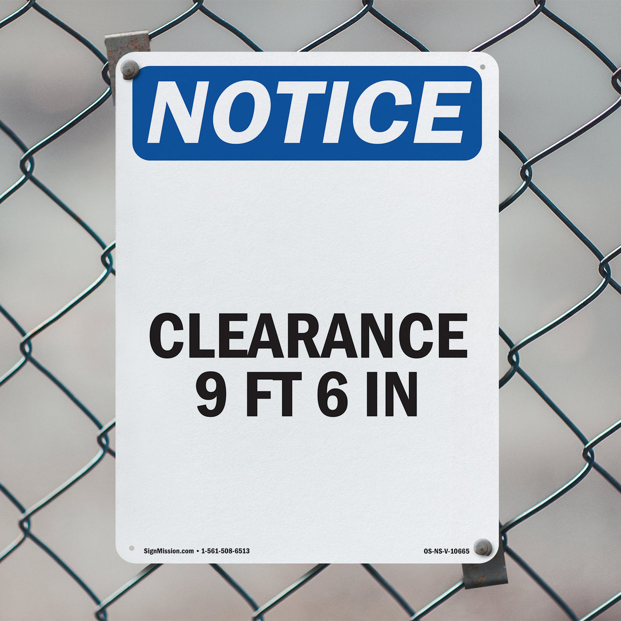 Clearance 9 Ft 6 In Sign