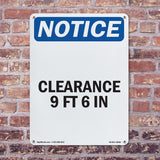 Clearance 9 Ft 6 In Sign