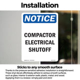 Compactor Electrical Shutoff Sign
