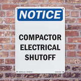 Compactor Electrical Shutoff Sign