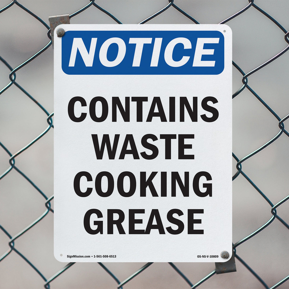 Contains Waste Cooking Grease
