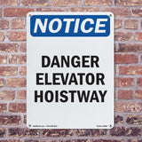 Danger Elevator Hoistway