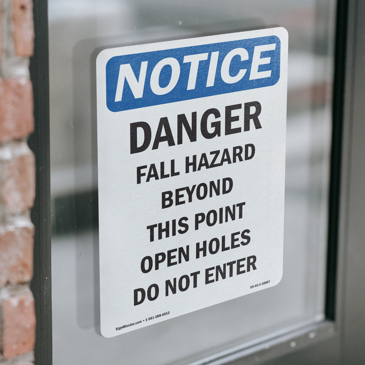 Danger Fall Hazard Beyond This Point Open
