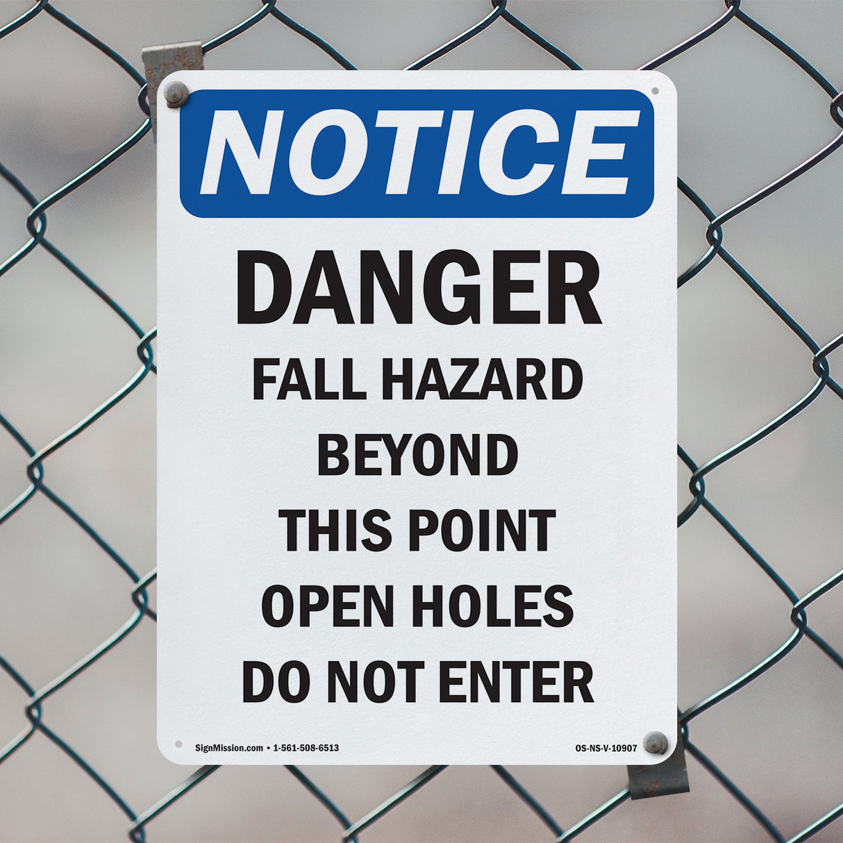 Danger Fall Hazard Beyond This Point Open