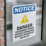 Danger Secondary Power