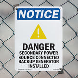 Danger Secondary Power