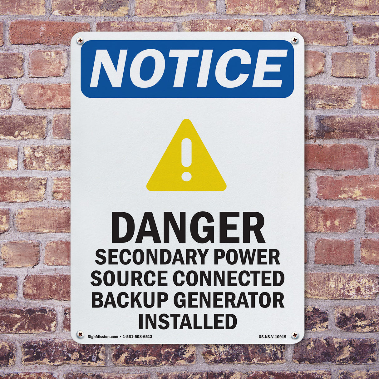 Danger Secondary Power