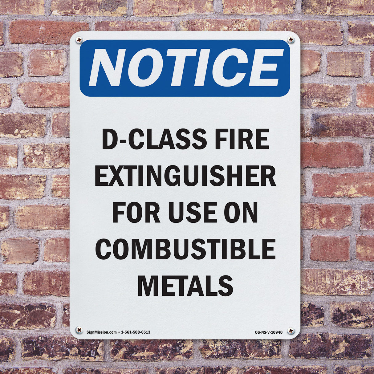 D-Class Fire Extinguisher For Sign