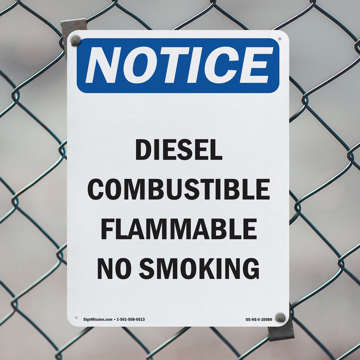 Diesel Combustible Flammable No Smoking Sign