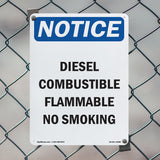 Diesel Combustible Flammable No Smoking Sign