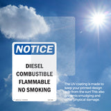 Diesel Combustible Flammable No Smoking Sign