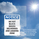 Do Not Block Doors Deliveries And Loading Zone