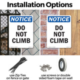 Do Not Climb Sign