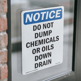 Do Not Dump Chemicals Or Oils Down Drain