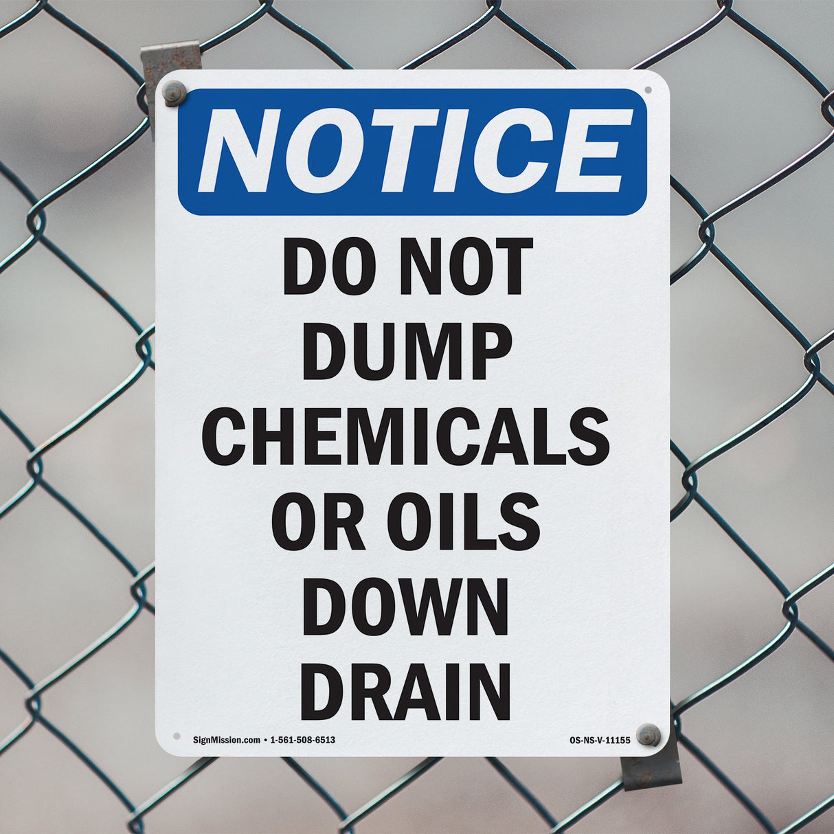 Do Not Dump Chemicals Or Oils Down Drain