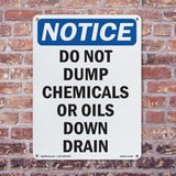 Do Not Dump Chemicals Or Oils Down Drain