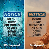 Do Not Dump Chemicals Or Oils Down Drain