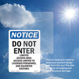 Do Not Enter Limited Access Area Sign