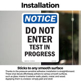 Do Not Enter Test In Progress Sign