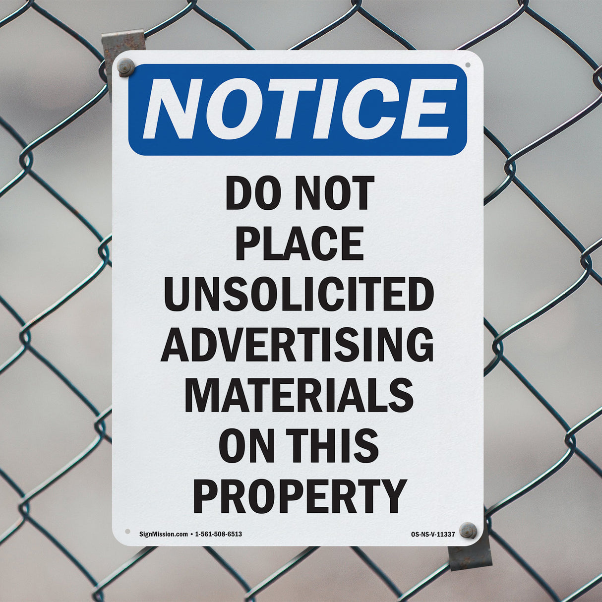 Do Not Place Unsolicited Advertising Materials