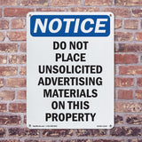 Do Not Place Unsolicited Advertising Materials