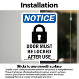 Door Must Be Locked After Use